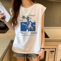 ราคา เสื้อแขนกุดสไตล์เกาหลี ลายการ์ตูน ทำจากผ้านิ่มใส่สบาย (43025460206)