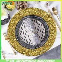 ราคา จัดส่งภัยใน24ชั่วโมง ถาดทองเหลืองพลาสติก ลายสลักขอบสวยงาม 33ซม จานทอง ใช้ในงานหรูหรามาก (29255900571)