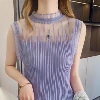 ราคา เสื้อสายเดี่ยว แขนกุด แต่งลูกไม้ แฟชั่นบอททอม สไตล์ใหม่ สําหรับผู้หญิง (24411654467)