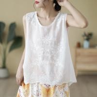 ราคา เสื้อชั้นในสตรี สไตล์ใหม่ แขนกุด ขนาดเล็ก ทรงหลวม ปักลาย ผ้าฝ้ายและลินินสีขาว สำหรับผู้หญิง (51758037729)