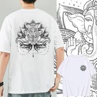 ราคา เสื้อยืดแขนสั้นลายช้างเทพเจ้าไทย วาดด้วยมือ สไตล์พุทธศาสนาทิเบต อินเดีย ลายมันดาลา (56706844463)