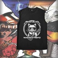 ราคา เสื้อกล้าม Metallica Meow Rock Cat ลายแมวร็อคแฟชั่น ผ้าฝ้ายบริสุทธิ์100 เสื้อแขนกุดสวยงาม สำหรับผู้ชายผู้หญิง S 3XL (28444517434)