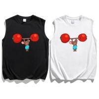 ราคา เสื้อกล้ามไม่มีแขนผ้าฝ้าย100 ลายการ์ตูนตลก ผ้าปลอดอากาศได้ดี เสื้อผ้าผู้ชายสไตล์ผ่อนคลาย สวมใส่สบายทุกวัน S 3XL (46307739216)