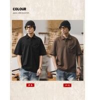 ราคา เสื้อโปโลแขนสั้น สำหรับบุรุษ มีกระเป๋าและปุ่ม ใส่สบายทุกวัน (54203572233)