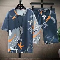 ราคา ชุดลำลองวัยรุ่นผู้ชาย เสื้อยืดและกางเกงขาสั้นสไตล์แฟชัน (52603567941)