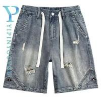 ราคา Yipinyouyouyouกางเกงขาสั ้ นผ ้ ายีนส ์ ผู ้ ชายฤดูร ้ อนใหม ่ หลวมสบายๆอเมริกันHigh street Retroฉีกกางเกงยีนส ์ กางเกงขาสั ้ น (29451723617)
