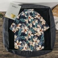 ราคา Vibrant ดอกไม้พิมพ์เสื้อฮาวายสําหรับคู่รักฤดูร้อน Beachwear Standard Fit (29232576331)