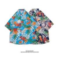 ราคา เสื้อเชิ้ตชายหาดแขนสั้นผู้ชายมีสไตล์ดีไซน์ลายดอกไม้สําหรับออกนอกบ้านแบบสบาย ๆ (27432563395)