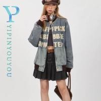 ราคา YIPINYOUYOU แจ็คเก็ตยีนส์ผู้ชายอเมริกันย้อนยุคจดหมายออกแบบคุณภาพสูงสไตล์เป็นกลางผ้ายีนส์แจ็คเก็ตเบสบอล (26061455517)
