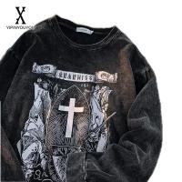 ราคา YIPINYOUYOU เสื้อยืดผู้ชายแขนสั้นสไตล์อเมริกันเรโทรทรงหลวมยอดนิยมเสื้อยืดพิมพ์ลายสมัยเก่า (20490609495)