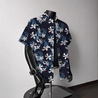 ราคา เสื้อผู้ชายแขนสั้นสไตล์ฮาวายย้อนยุค พิมพ์ลายชายหาด (54056580632)