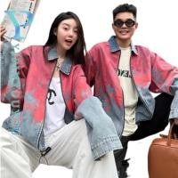 ราคา อี้ปินยูยู เสื้อแจ็คเก็ตยีนส์ผู้ชายอเมริกันไฮสตรีทย้อนยุคสีจับคู่แจ็คเก็ตยีนส์ไล่โทนสีมัดย้อม (26862557796)