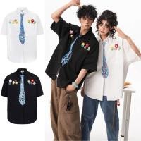 ราคา ยี่ปินยูยู เสื้อเชิ้ตสไตล์ใหม่แขนสั้นแฟชั่นการออกแบบเกาหลีความรู้สึกสไตล์วิทยาลัยสไตล์เป็นกลางคุณภาพสูง (42250936478)