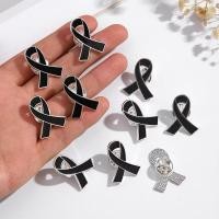 ราคา พร้อมส่งจากไทย เข็มกลัดริบบิ้น ขอบเงิน รูปโบว์ เข็มกลัดติดเสื้อไว้อาลัย โบว์ขาวดำ โบว์ไว้ทุกข์ พร้อมส่ง (51001273676)