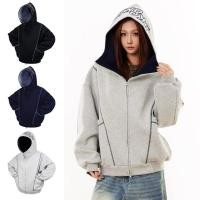 ราคา อี้ปินยูยู เสื้อกันหนาวมีฮู้ดสําหรับผู้ชาย แฟชั่น สไตล์อเมริกัน สีพื้น เรียบง่าย คุณภาพสูง ไม่จํากัดเพศ สไตล์ทํางาน (41465683566)