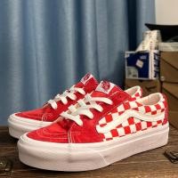 ราคา Vans SK8 Hi กระดานหมากรุกสีแดงรองเท้าบอร์ดลําลองตัดต่ํา (55307107313)