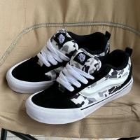 ราคา Vans Knu Skool รองเท้าบอร์ดลําลองลายพรางสีดําและสีขาว (48854381819)