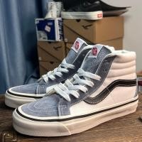 ราคา Vans sk8 รองเท้าบอร์ดลําลองทรงสูงสีเทาสีขาว (47406047882)