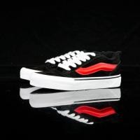 ราคา Vans Knu Skool รองเท้าลําลองตัดต่ําสีดําและสีแดง (57957186453)