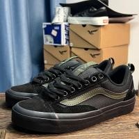 ราคา Vans Old Skool 36 รองเท้าบอร์ดลําลองตัดต่ําสีดําและเขียว (54556027896)