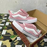 ราคา Vans Knu Skool รองเท้าบอร์ดลําลองตัดต่ําสีชมพู (47256588672)