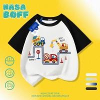 ราคา จัดส่งวันนี้ เสื้อยืดคอตตอนสีขาวดำลายรถขุด NASA สำหรับเด็ก อายุ 3 16 ปี เสื้อยืดแขนสั้นเทรนด์สำหรับเด็กชายและเด็กหญิง (50905762982)