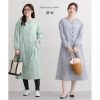 ราคา Direct from Japan Nissen ชุดเดรสเชิ้ตคลุมท้อง คอวี แขนยาว ชุดให้นม กระดุมหน้า ผ้าคอตตอน ใส่ได้ตั้งแต่ตั้งครรภ์ถึงหลังคลอด แฟชั่นญี่ปุ่น ชุดทำงานคนท้อง (55107406445)
