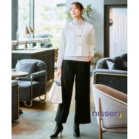ราคา Direct from Japan Nissen ชุดสูทผู้หญิงพลัสไซส์ เซ็ตสูทผ้าขนสัตว์เทียมยืดหยุ่น เสื้อสูทคอปกไม่มีปก กางเกงทรงกว้าง กระโปรงยาวบาน เลือกแบบได้ พรางหุ่น ชุดทำงานสุภาพ ซักเครื่องได้ OTOコラボ (48500602803)