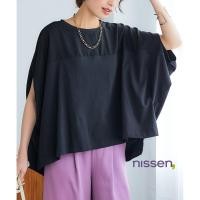 ราคา จัดส่งจากประเทศญี่ปุ่น Nissen เสื้อแฟชั่นผู้หญิง สไตล์ญี่ปุ่น ไซส์ใหญ่พิเศษ ทรงหลวม ใส่สบาย คลุมสะโพก ดีไซน์เก๋ ทูโทน ผสมวัสดุ พรางหุ่น ปกปิดหน้าท้อง พลัสไซส์ ใส่เที่ยว ใส่ทำงาน ซักง่าย ดูแลรักษาง่าย 