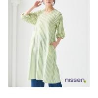 ราคา จัดส่งจากประเทศญี่ปุ่น Nissen เดรสแขนบอลลูนคอวีลายทางโอเวอร์ไซส์ ไซส์ใหญ่พิเศษ สำหรับสาวอวบ สัมผัสเย็นสบาย กันยูวี ซักง่าย ไม่ต้องรีด ผ้าไม่ยับ ไม่เป็นขุย ระบายอากาศดี ใส่สบาย ทรงหลวมสวย แฟชั่นญี่ปุ่น