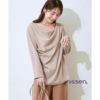 ราคา Direct from Japan Nissen เสื้อคอวีป้ายดีไซน์สวย ผ้ายืดคอตตอนนิ่ม ใส่สบาย สำหรับสาวพลัสไซส์ แฟชั่นผู้หญิงญี่ปุ่น Nissen ไซส์ใหญ่ (44171214127)