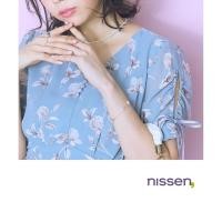 ราคา จัดส่งจากประเทศญี่ปุ่น Nissen เดรสผ้าโปร่งลายดอกไม้ ไซส์ใหญ่พิเศษ เดรสยาวหวาน สไตล์ญี่ปุ่นแท้ สวมใส่สบาย ระบายอากาศดีเยี่ยม แขนปรับได้ คอวีสวย พรางหุ่นได้ดี คอลเลคชั่น marun สำหรับสาวพลัสไซส์ ผ้านิ่ม 