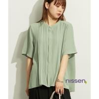 ราคา จัดส่งจากประเทศญี่ปุ่น Nissen เสื้อเบลาส์แขนสั้นอัดพลีทกระดุมมุก สไตล์ญี่ปุ่นเรียบหรู ป้องกัน UV ซับเหงื่อใต้วงแขน เนื้อผ้าพริ้วทิ้งตัว ใส่สบาย ทรงหลวมพลางหุ่นสวย เหมาะสำหรับสาวพลัสไซส์ ระบายอากาศดีเย