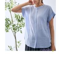 ราคา จัดส่งจากประเทศญี่ปุ่น Nissen เสื้อเบลาส์คอจีนผ้าสลับลาย ใส่สบาย ทรงหลวม คลุมสะโพก พรางหุ่นได้ดี ระบายอากาศดี มีไซส์ใหญ่ สไตล์ญี่ปุ่น แฟชั่นผู้หญิง ผ้าเรยอนโพลีเอสเตอร์ เนื้อนิ่ม บางเบา เย็นสบาย เหมาะ