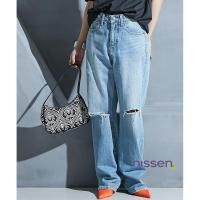 ราคา จัดส่งจากประเทศญี่ปุ่น Nissen กางเกงยีนส์ไซส์ใหญ่ พลัสไซส์ ทรงกระบอกตรง ขากว้าง ดีไซน์ขาด สไตล์สตรีท คอตตอน 100 ใส่สบาย ซักง่าย แฟชั่นญี่ปุ่น วินเทจ โปรโมชั่นสุดคุ้ม ส่งฟรี กางเกงยีนส์ผู้หญิง GEVS (41