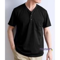 ราคา จัดส่งจากประเทศญี่ปุ่น Nissen เสื้อยืดคอเฮนลีย์แขนสั้นผ้าตาข่ายผู้ชาย มีกระเป๋า ซับเหงื่อ แห้งเร็ว ไม่ต้องรีด สวมใส่สบาย ระบายอากาศดี ทรงหลวมพิเศษ สไตล์ญี่ปุ่น พลัสไซส์ M 10XL ครอบคลุมทุกสรีระ ปกปิดหน