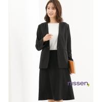 ราคา จัดส่งจากประเทศญี่ปุ่น Nissen สบายมากๆ ชุดสูททำงานผู้หญิง ญี่ปุ่นแท้ๆ เนื้อผ้ายืดหยุ่นสูง ใส่ปั่นจักรยานได้คล่องตัวสุดๆ ไม่ต้องห่วงโป๊ เสื้อสูทคอวีไร้ปก กระโปรงทรงเอวหลังยางยืด ซักเครื่องได้ง่ายๆ ทั้ง