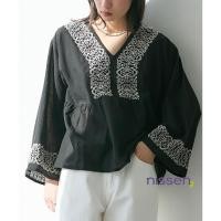 ราคา Direct from Japan Nissen เสื้อเบลาส์ปักลาย V Neck แขนยาว Soiunique ทรงหลวมสบาย ผ้าคอตตอนญี่ปุ่น สไตล์มินิมอล แฟชั่นผู้หญิง เสื้อทำงาน เสื้อออกงาน (40725618285)