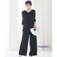 ราคา จัดส่งจากประเทศญี่ปุ่น Nissen ชุดเซ็ตกางเกงขาบาน เสื้อลูกไม้ สไตล์ญี่ปุ่น หรูหรา สง่างาม พรางหุ่น ใส่สบาย ชุดออกงาน ชุดไปงานแต่งงาน ชุดปาร์ตี้ ชุดเพื่อนเจ้าสาว ชุดพิธีต่างๆ มีไซส์ใหญ่พิเศษ ชุดเซ็ตสุดค
