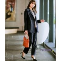 ราคา จัดส่งจากประเทศญี่ปุ่น Nissen ชุดสูททำงานผู้หญิงไซส์ใหญ่จากญี่ปุ่น เสื้อสูทกระดุมสองแถวสไตล์โมเดิร์น กางเกงขายาวทรงตรง ผ้ายืดหยุ่น 4 ทิศทาง บางเบาระบายอากาศ ไม่ร้อน ไม่ยับง่าย ทรงหลวม ใส่สบาย ไม่รัดตั