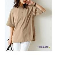 ราคา จัดส่งจากประเทศญี่ปุ่น Nissen เสื้อเบลาส์แขนสั้นผ้าลื่นนุ่ม ใส่สบาย กันยับ ดูดซับเหงื่อ แห้งเร็ว ระบายอากาศดี ทรงหลวม มีไซส์ใหญ่พลัสไซส์ สไตล์แฟชั่นญี่ปุ่นสำหรับผู้หญิงทำงาน (27931513894)
