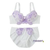 ราคา จัดส่งจากประเทศญี่ปุ่น Nissen ชุดชั้นในลูกไม้ปักลายดอกไม้หรูหรา สไตล์ญี่ปุ่นแท้ เสริมทรงสวย อกชิด ดันร่องอก อกอิ่ม เก็บเนื้อข้างลำตัว ใส่สบาย กระชับ ทรงสวยเป๊ะ บรามีโครง กางเกงในเข้าชุด ปรับฟองน้ำได้ 