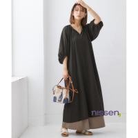ราคา จัดส่งจากประเทศญี่ปุ่น Nissen สวมใส่สบาย ระบายอากาศดี ไม่ร้อน เหมาะกับอากาศเมืองไทย เดรสยาวแขน raglan คอปก skipper แต่งจีบ ทรงหลวม ผ้าลินินเทียม สไตล์มินิมอล แฟชั่นญี่ปุ่นแท้ ไม่เป็นขุย ซักง่าย ไม่ต้อ