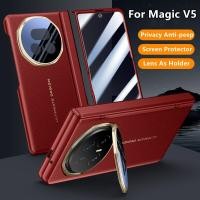 ราคา เคสสําหรับ Honor Magic V5 VS3 V3 ความเป็นส่วนตัวพับหนังโทรศัพท์ปก วงเล็บผู้ถือป้องกันหน้าจอบานพับกันกระแทก MagicV5 MagicVS3 MagicV3 HonorMagicV5 HonorMagicV3 (26241913731)