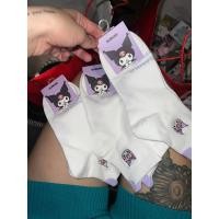 ราคา ถุงเท้า คุโรมิ สี ขาว ม่วง อ่อน พาสเทล คุโรมิม่วง โบว์หัวกระโหลก ชมพู Kuromi Sanrio ลิขสิทธิ์แท้ ซานริโอ้ (29231309391)