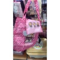 ราคา กระเป๋าคิตตี้ kitty ถุงผ้าพับได้ สีชมพู ลายม้าลาย สวยมาก ของแท้ น่ารัก (49106452288)