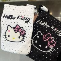 ราคา hello kitty กระเป๋าสะพายข้างเล็ก polka dot ขาว ดำ น่ารักมาก ลิขสิทธิ์แท้ (46952301249)