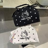 ราคา hello kitty กระเป๋าถือ มีสายสะพายข้างได้ polka dot ขาว ดำ น่ารักมาก ลิขสิทธิ์แท้ (49402306144)