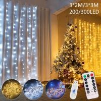 ราคา พร้อมส่ง 3 2M 3 3M ม่านไฟ Led 200 300 ดวง ปรับได้ 8 โหมด สําหรับตกแต่งบ้าน งานปาร์ตี้ ม่านสายสตริงไฟ (7168376754)
