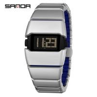 ราคา SANDA SD9504 Mens Digital Multi functional Night Light Timer Calendar กีฬากลางแจ้งนาฬิกาอิเล็กทรอนิกส์กันน้ํา (52857713922)